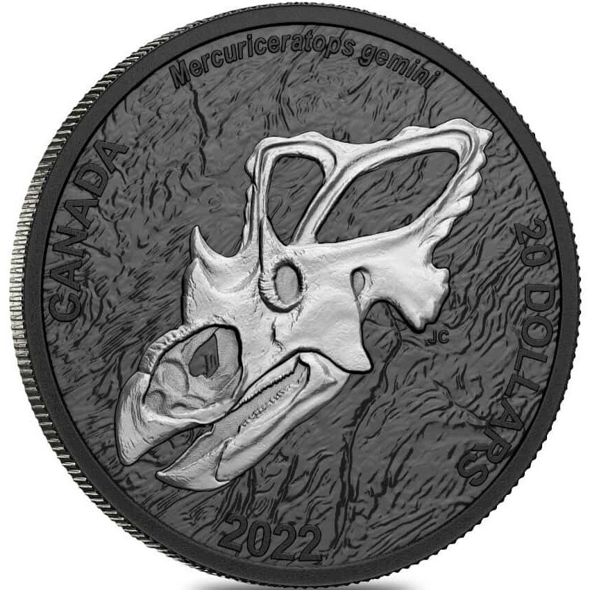 MERCURY&rsquo;S HORNED FACE Discovering Dinosaurs $20 Silver Coin Canada 2022