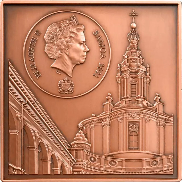 Dome in SANT IVO ALLA SAPIENZA 100g Copper Coin Samoa